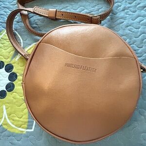 Portland Leather, Large Circle Crossbody, in Hava